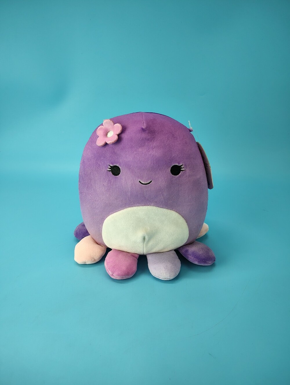 KellyToy Squishmallow 2021 Violet the Octopus Purple 8 " Plush Flower Bow w/ Tag